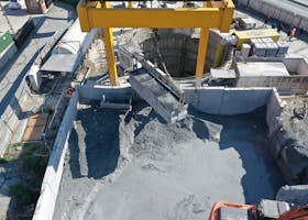 Aerial view of a construction site in Eyüpsultan, İstanbul, showcasing urban development.